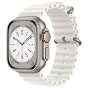 Silikonski pas za pametno uro Techsuit W038 za Apple Watch (38mm/40 mm/41 mm/42mm) - bel