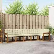 Set vanjskih sofa s jastukom 6 pcs Prirodna i krem
