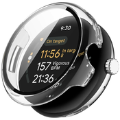 Trden TPU ovitek z zaščitnim steklom za Google Pixel Watch 3 45mm - prozoren