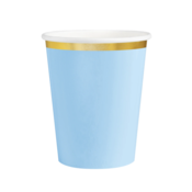 Moderna modra papirnata skodelica z zlato obrobo Classic Gold 220 ml, set 6 kosov