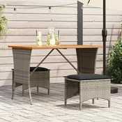 Vrtni stol s plocom od akacijevog drva sivi 105x75x72 cm poliratan