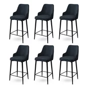 Hanah Home Set barskih stolica Enox, 6 komada, Antracit-crni