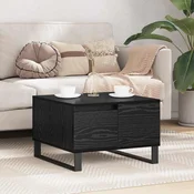 vidaXL Klubska miza Črni hrast 55 x 55 x 36.5 cm Konstruiran les