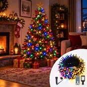 Novogodišnje LED lampice 10 m, 100 LED dioda, dvobojne, sa daljinskim upravljacem ( KLK2662 )