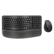 LOGITECH Wave Keys + Lift žica bez tastatura i ergonomski miš set US engleski crno