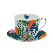 EASY LIFE Skodelica za čaj s podstavkom Tropical Vibes 400ml/porcelan