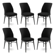 Hanah Home Set 6 trpezarijskih stolica Flex Crni