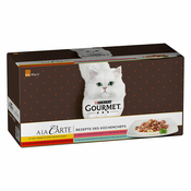 Mega pakiranje Gourmet A La Carte 60x85 g Recepti šefa kuhinje: piščanec, govedina, postrv, morski losos