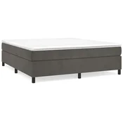 Vidaxl Posteljni okvir z vzmetmi temno siv 180x200 cm žamet