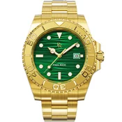 Paul Rich PR-46710 Mens Watch Crystal Bay Gold Coast Gold Green 40mm 5ATM