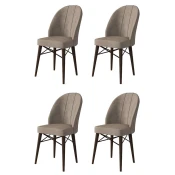 Hanah Home Set stolica Ritim, 44x96x42 cm, 4 komada, Braon-smede