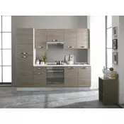 Kuhinjski komplet Rita (240 cm, z el. napravami, sivi hrast)