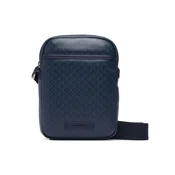 Torbica za okrog pasu Calvin Klein Emblem Aop Coated Slim Reporter LV04D3334G Mornarsko modra