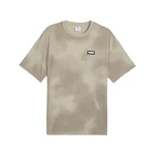Mens Puma Badge Relaxed T-Shirt, Beige, Size L, Clothing