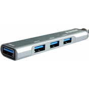 GEMBIRD UHB-U3P4-05 4-port HUB/ Type-C+USB 3.0 Aluminum