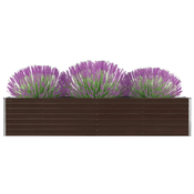 Povišena vrtna gredica od pocincanog celika 320x40x45 cm smeda