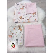 Bubamara037 Decija posteljina Bambi, bez lastiša, Belo-Roze
