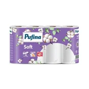 Papirnate brisače, dvoslojne, 50 listov, 4 role, PUFINA Soft, 4 role