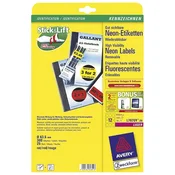 ETIKETE LK FI-63,5MM PK25L ZWECKFORM L7670R-25 NEON RDEČE