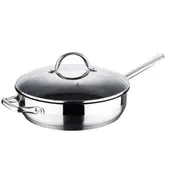 Ponev z marmornato površino in pokrovom GOURMET 24 cm iz nerjavečega jekla BG-9846-MM