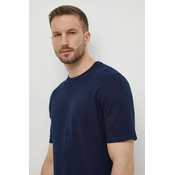 Pamucna majica Sisley za muškarce, boja: tamno plava, bez uzorka