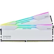 KLEVV CRAS V 32GB 6000MT/s DDR5 memorija CL30 set od 2, optimiziran za AMD, bijeli RGB KD5AGU880-60A300J