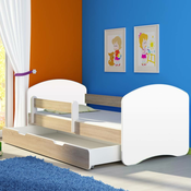 Dječji krevet ACMA II bez motiva, bočna sonoma + ladica 180x80 cm