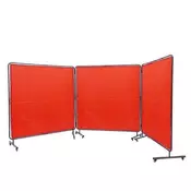 VEVOR Varilni zaslon 3-panelni s okvirjem 18x18 m rdeč