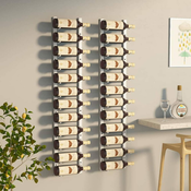 Greatstore Stenski nosilci za 12 steklenic vina, 2 kosa, beli, železo
