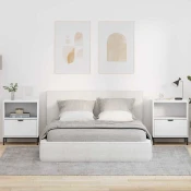 Nocni ormar 2 pcs Bijelo 49 x 36 x 61 cm Konstruirano drvo