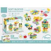 Set mehkih kock za sestavljanje - 126 elementov