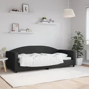 shumee vidaXL Kavč z ležiščem črne barve 90x200 cm prevleka iz blaga