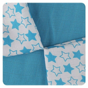 XKKO Bambusovi prtički 30x30 - Little Stars Cyan Mix (9 kosov)