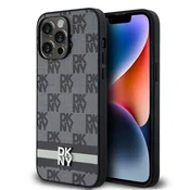 DKNY Etui DKNY Leather Checkered Mono Pattern & Printed Stripes za iPhone 14 Pro Max - črno