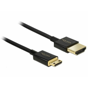 Kabel DELOCK Premium, HDMI-A (M) na HDMI mini-C (M), 3D, 4K, High Speed (HEC), 2m