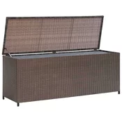 Vrtna skrinja za shranjevanje poli ratan 120x50x60 cm rjava