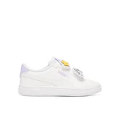 PUMA Smash 3.0 Badges Sneakers Kids, Shoes, White/Light Lavender, 34
