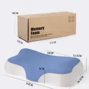 INF Spominska pena vratna blazina z ergonomsko metuljasto obliko in hladilno ledeno svilo Blue, (5000286739)