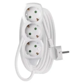 Podaljšek 3 m/3 vtičnice/beli/PVC/1,5 mm2