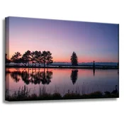 shumee Platno s sliko Sončni zahod nad vodo 60x40 cm