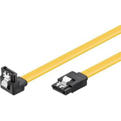 PremiumCord 0,3m SATA 3.0 podatkovni kabel, 6GBs, kovinski zaskok, 90°