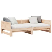 Vidaxl Raztegljiva dnevna postelja Rjava 203,5 x 184 x 56,5 cm