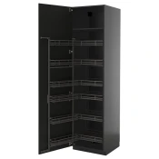 METOD Visoki element s izvlacnim fiokama, Crnosiva/Nickebo boja antracita, mat, 60x60x220 cm