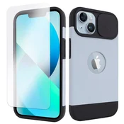 Overboard Ovitek za iPhone 13/iPhone 14, drsnik MagSafe Cam, moder + zaščitno steklo za zaslon
