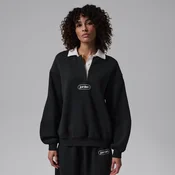 Nike Jordan Flight Fleece Womens Rugby Top - Black - Fleece