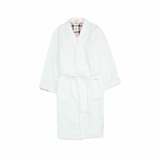 Ženski mekani kucni ogrtac s detaljima od tartana Barbour Ada Dressing Gown — Classic White - S