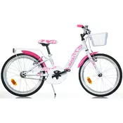 Dino bikes Dekliško kolo 204R belo 20 2022