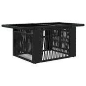 Sjedeća garnitura za vrt 7 kom. Crna poliratan 100 x 55 x 73 cm