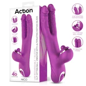 Action Nico Vibrator with Clit Hitting Ball & Alternating Dildos Purple