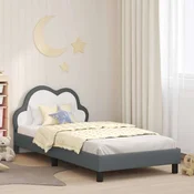 Krevetna konstrukcija s uzglavljem Svijetlo siva 80 x 200 cm PU